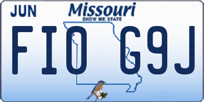 MO license plate FI0G9J