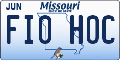 MO license plate FI0H0C
