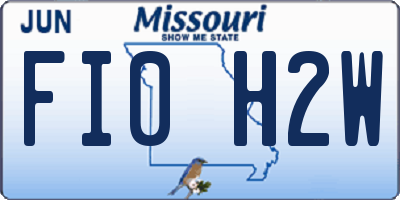 MO license plate FI0H2W
