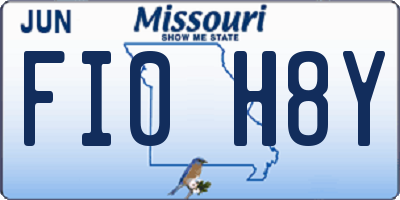 MO license plate FI0H8Y