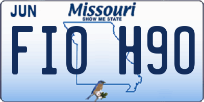 MO license plate FI0H9O