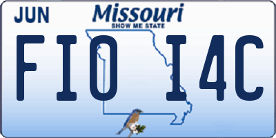 MO license plate FI0I4C