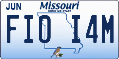MO license plate FI0I4M