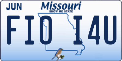 MO license plate FI0I4U