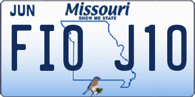 MO license plate FI0J1O