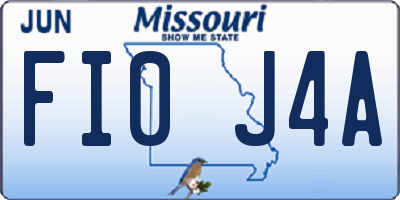 MO license plate FI0J4A