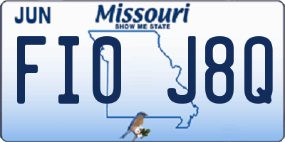 MO license plate FI0J8Q