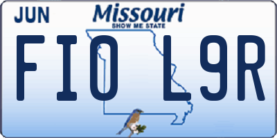 MO license plate FI0L9R