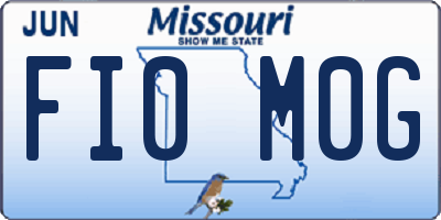 MO license plate FI0M0G