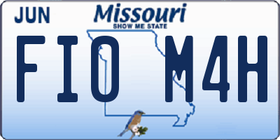 MO license plate FI0M4H