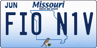 MO license plate FI0N1V