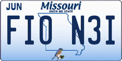 MO license plate FI0N3I