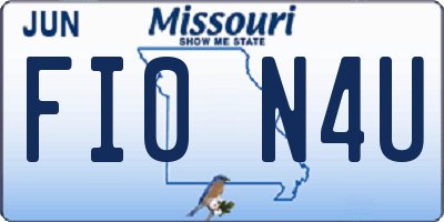 MO license plate FI0N4U