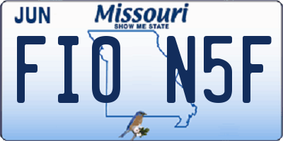 MO license plate FI0N5F