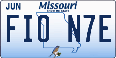 MO license plate FI0N7E