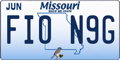 MO license plate FI0N9G