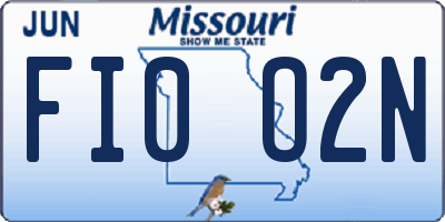 MO license plate FI0O2N