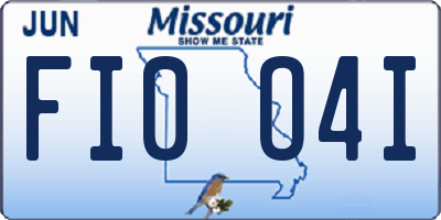 MO license plate FI0O4I