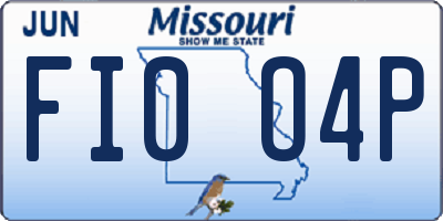 MO license plate FI0O4P