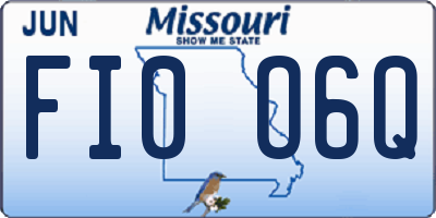 MO license plate FI0O6Q