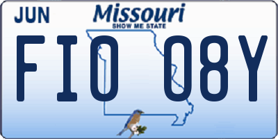 MO license plate FI0O8Y