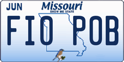 MO license plate FI0P0B