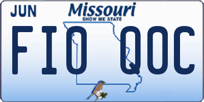 MO license plate FI0Q0C