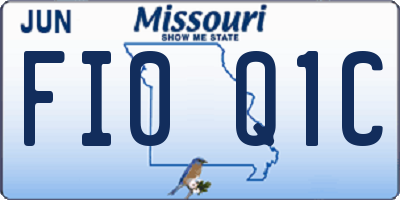 MO license plate FI0Q1C