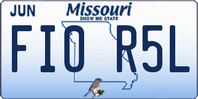 MO license plate FI0R5L