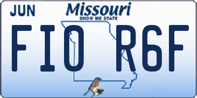 MO license plate FI0R6F