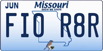 MO license plate FI0R8R