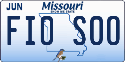 MO license plate FI0S0O