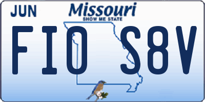 MO license plate FI0S8V