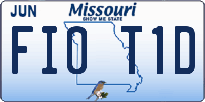 MO license plate FI0T1D