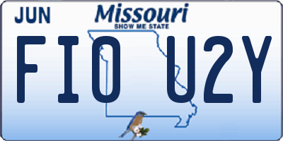 MO license plate FI0U2Y