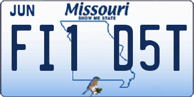 MO license plate FI1D5T
