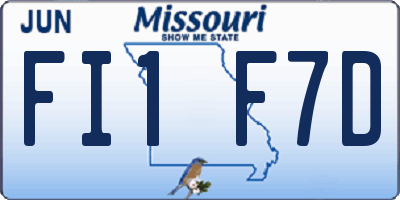 MO license plate FI1F7D