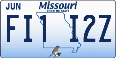 MO license plate FI1I2Z