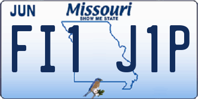 MO license plate FI1J1P