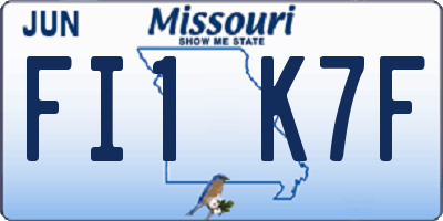 MO license plate FI1K7F