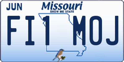 MO license plate FI1M0J