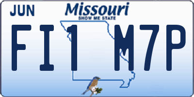 MO license plate FI1M7P