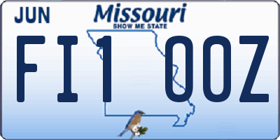 MO license plate FI1O0Z