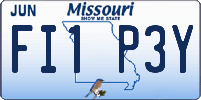 MO license plate FI1P3Y
