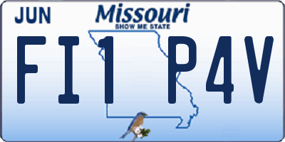 MO license plate FI1P4V
