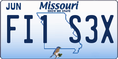 MO license plate FI1S3X