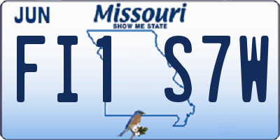 MO license plate FI1S7W