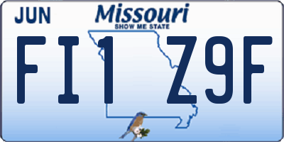 MO license plate FI1Z9F