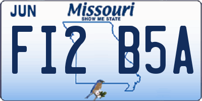 MO license plate FI2B5A