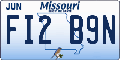 MO license plate FI2B9N